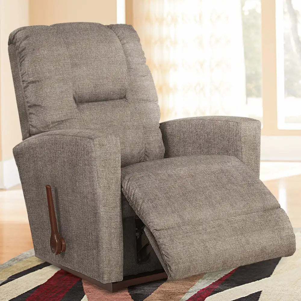Fauteuil beige en tissu berçant et inclinable - Casey