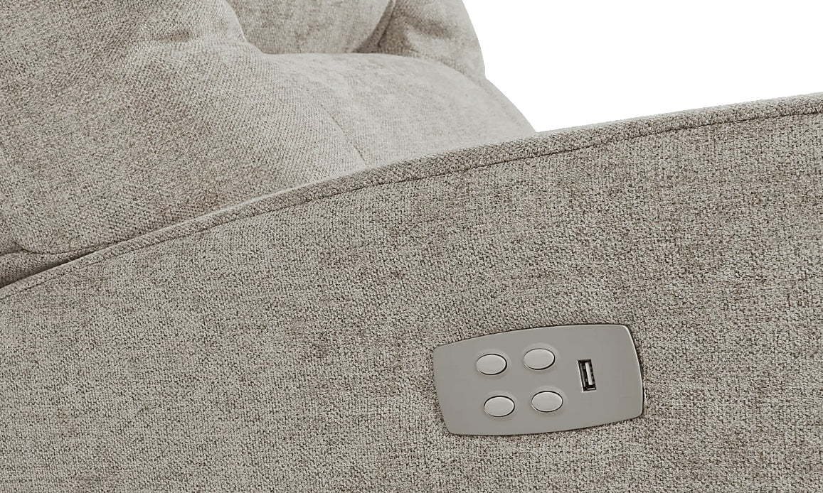 Fauteuil beige en tissu berçant et motorisé - Casey