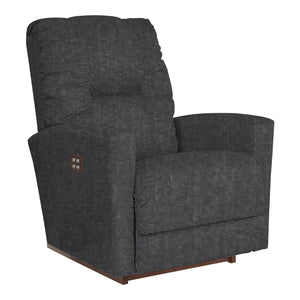 Fauteuil gris foncé en tissu berçant et motorisé - Casey