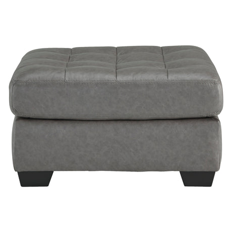 Ottoman surdimensionné Clairette similicuir gris