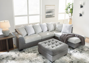 Ottoman aspect cuir gris surdimensionné - Clairette