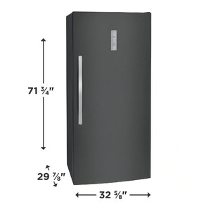 Congélateur vertical 33 po, 20 pi³ Carbone avec porte réversible et EvenTemp™