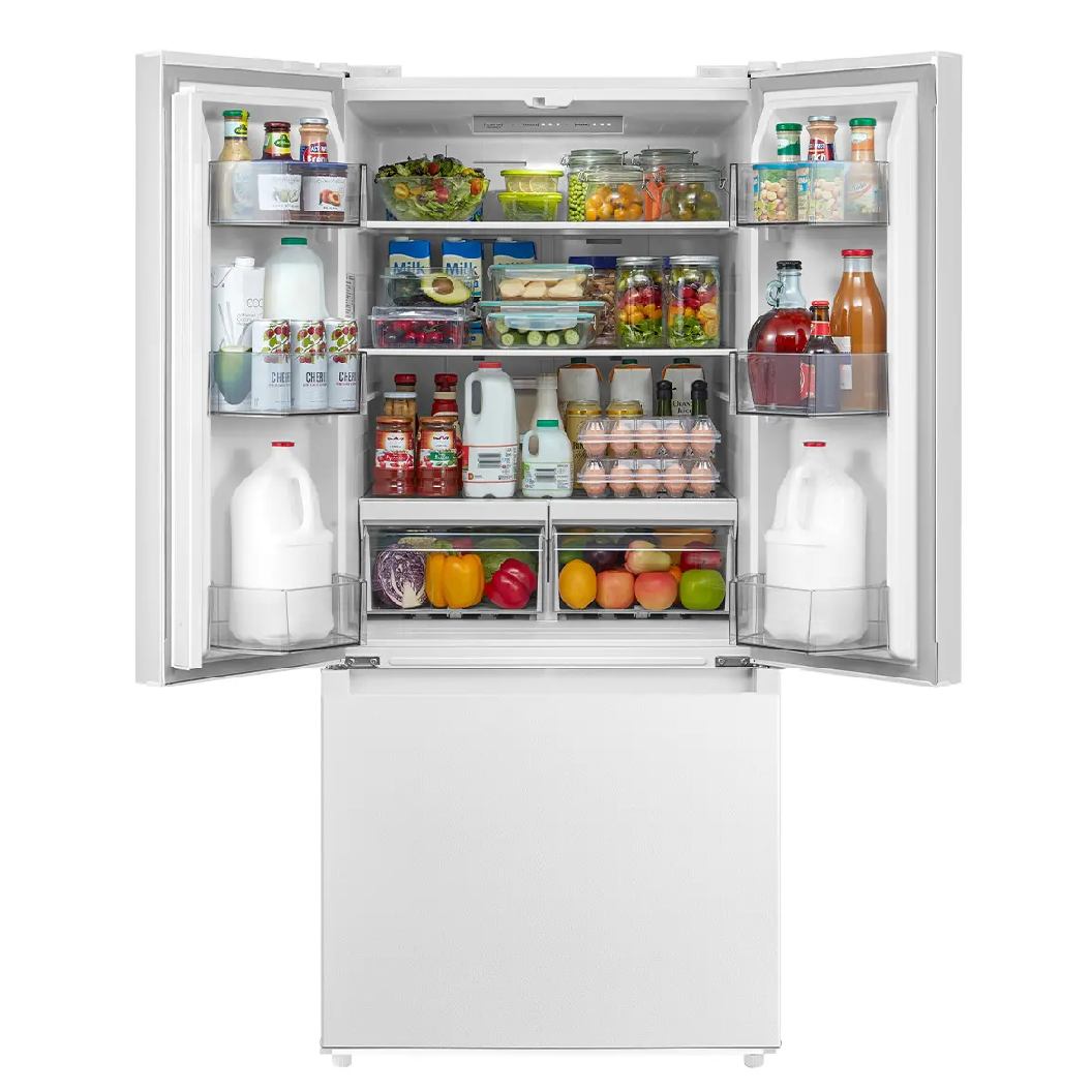 Réfrigérateur porte française 30 po, 18,4 pi³ Blanc 3 portes