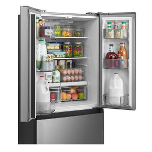 Réfrigérateur porte française 30 po, 18,4 pi³ Inox 3 portes