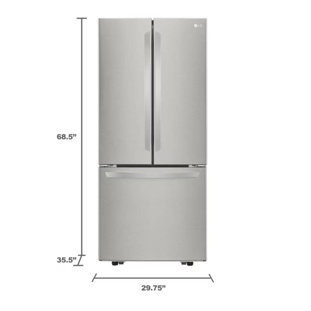 Réfrigérateur porte française 30 po 3 portes Inox