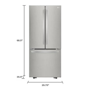 Réfrigérateur porte française 30 po 3 portes Inox