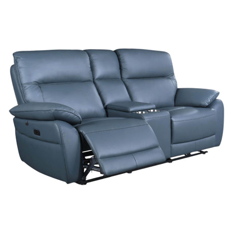 Causeuse motorisée en cuir avec console - Oakland
