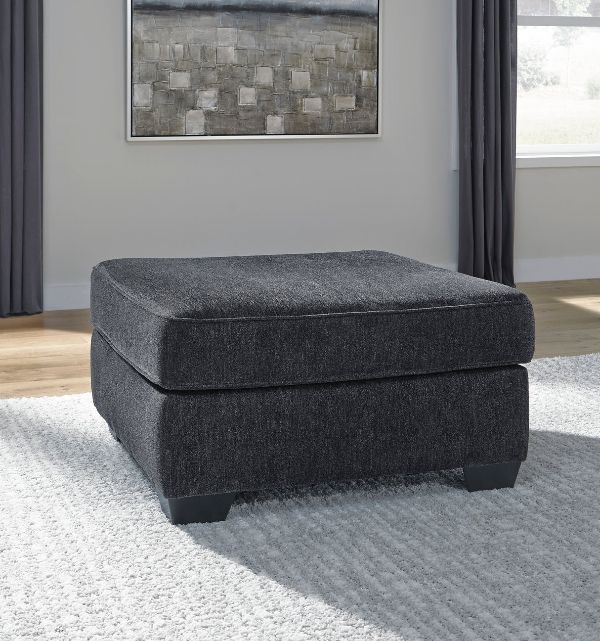 Ottoman surdimensionné Altari en tissu gris