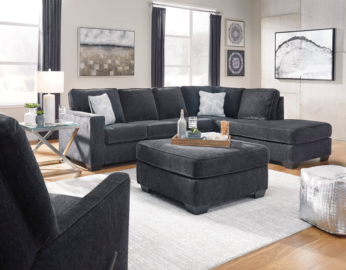 Ottoman surdimensionné Altari en tissu gris