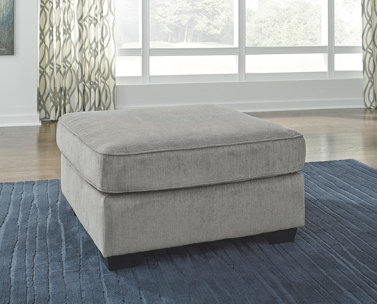 Ottoman surdimensionné Altari en tissu gris pâle