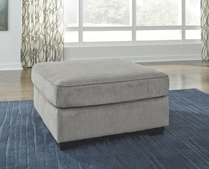 Ottoman surdimensionné Altari en tissu gris pâle
