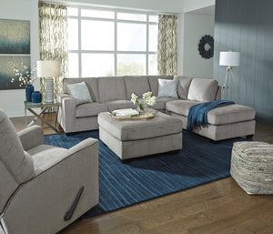 Ottoman surdimensionné Altari en tissu gris pâle