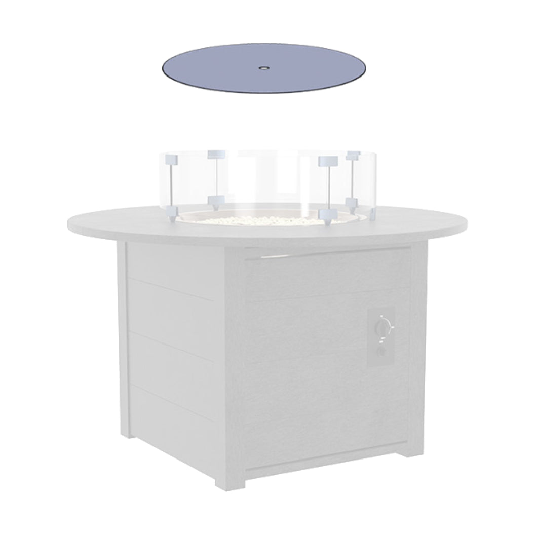 Couvercle en verre fumé pour table ronde avec foyer - FTR20-Cover