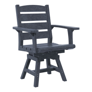 Chaise pivotante extérieure en plastique recyclé gris ardoise - Napa