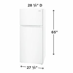 Réfrigérateur à congélateur supérieur 28 po, 16 pi³ Blanc - Prêt pour le garage