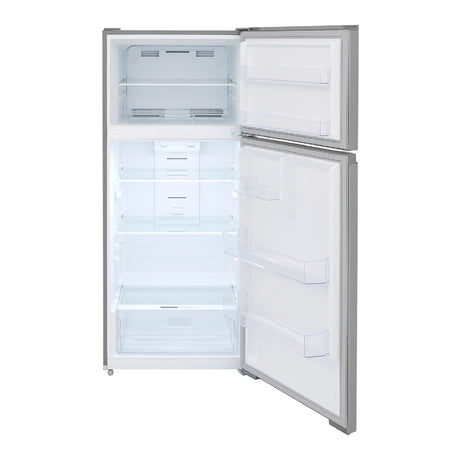 Réfrigérateur congélateur supérieur 28 po, 16 pi³ Inox - robuste et mobile
