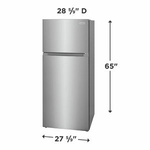 Réfrigérateur congélateur supérieur 28 po, 16 pi³ Inox - robuste et mobile