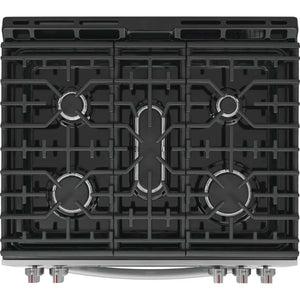 Cuisinière au gaz 30 po, 5,3 pi³ Inox avec 5 brûleurs