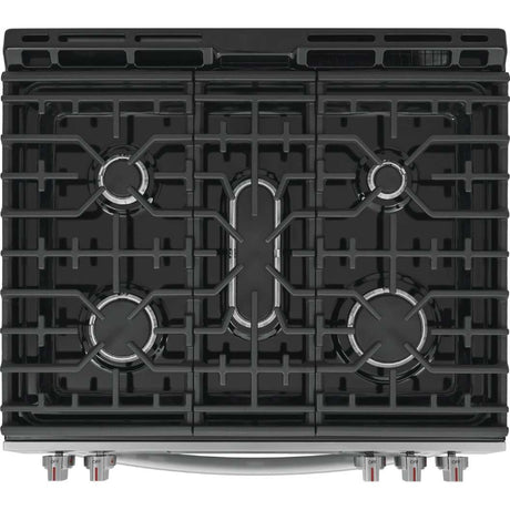 Cuisinière au gaz 30 po, 5,3 pi³ Inox avec 5 brûleurs