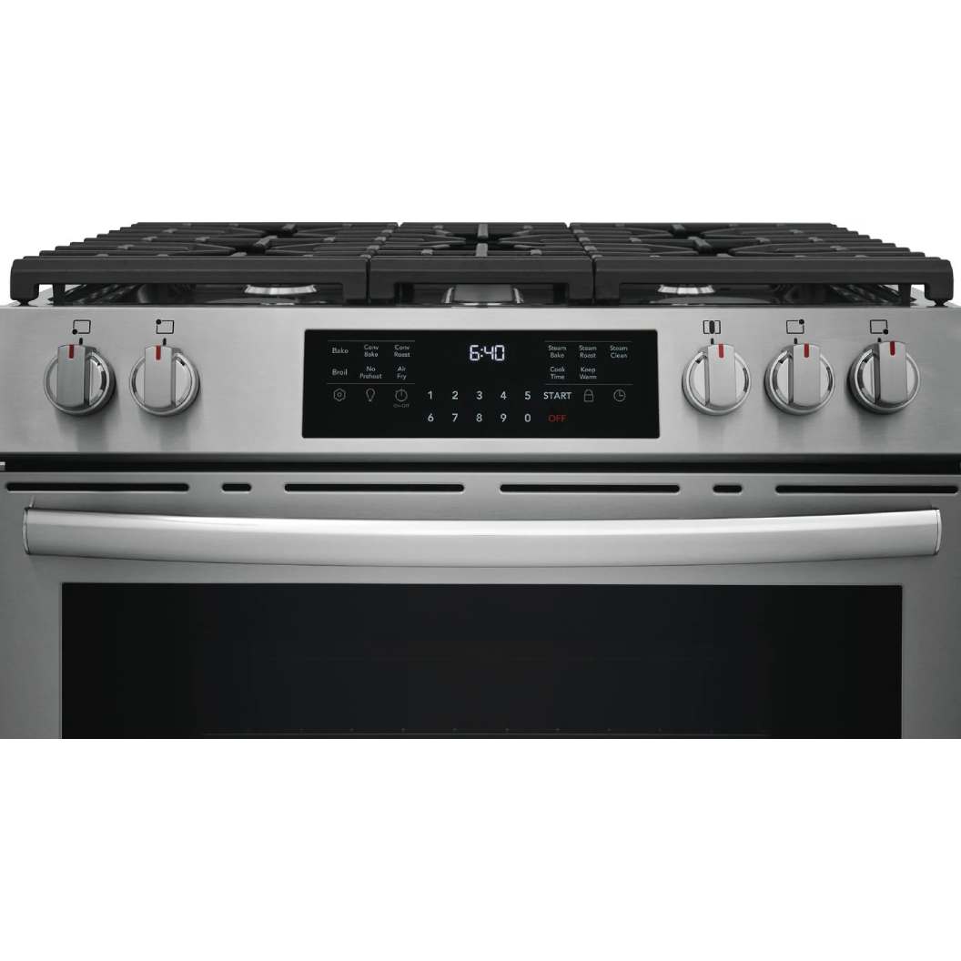 Cuisinière au gaz 30 po, 5,3 pi³ Inox avec 5 brûleurs