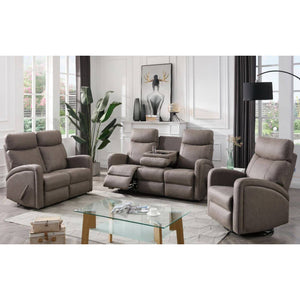 Fauteuil berçant, pivotant et inclinable en tissu gris - Bordeaux