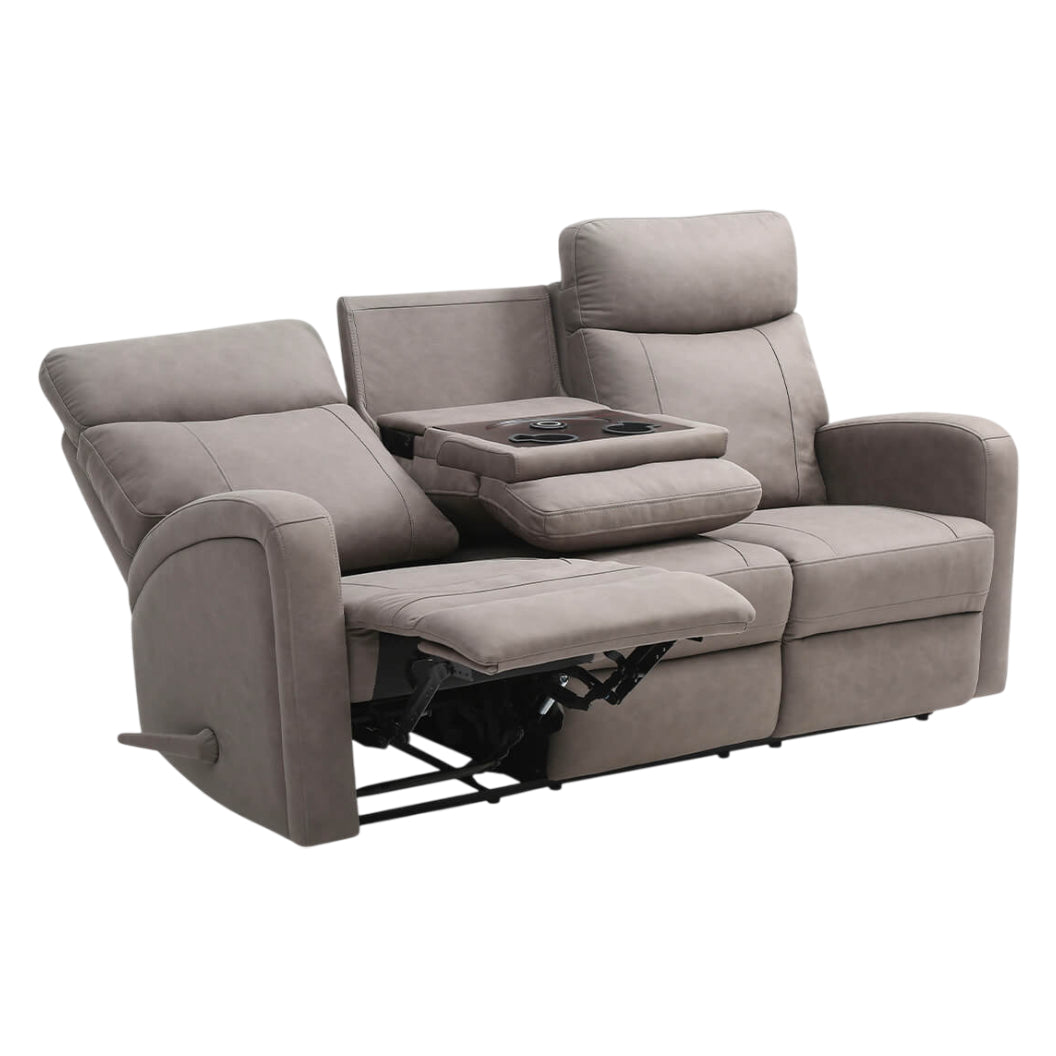 Sofa inclinable en tissu gris avec table rabattable - Bordeaux