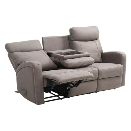 Sofa inclinable en tissu gris avec table rabattable - Bordeaux