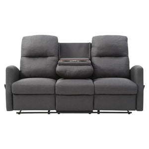 Sofa inclinable en tissu avec table rabattable & chargeur sans fil - Athènes