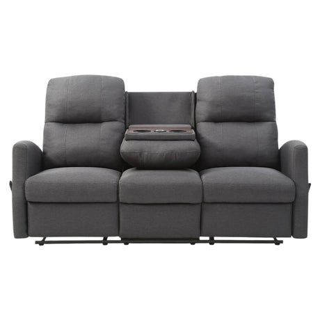 Sofa inclinable en tissu avec table rabattable & chargeur sans fil - Athènes