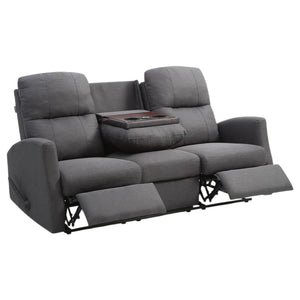 Sofa inclinable en tissu avec table rabattable & chargeur sans fil - Athènes