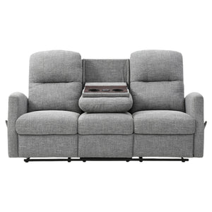 Sofa inclinable en tissu avec table rabattable & chargeur sans fil - Athènes