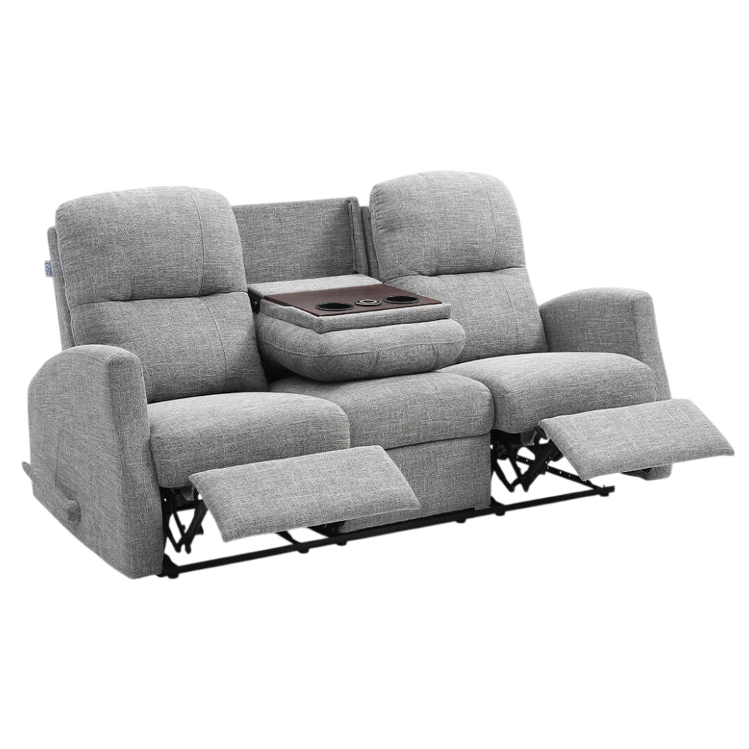 Sofa inclinable en tissu avec table rabattable & chargeur sans fil - Athènes