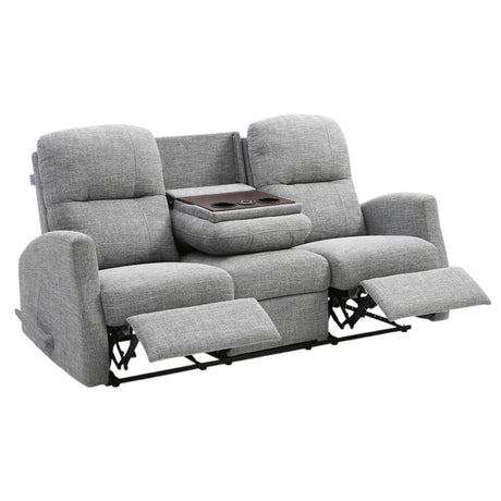 Sofa inclinable en tissu avec table rabattable & chargeur sans fil - Athènes