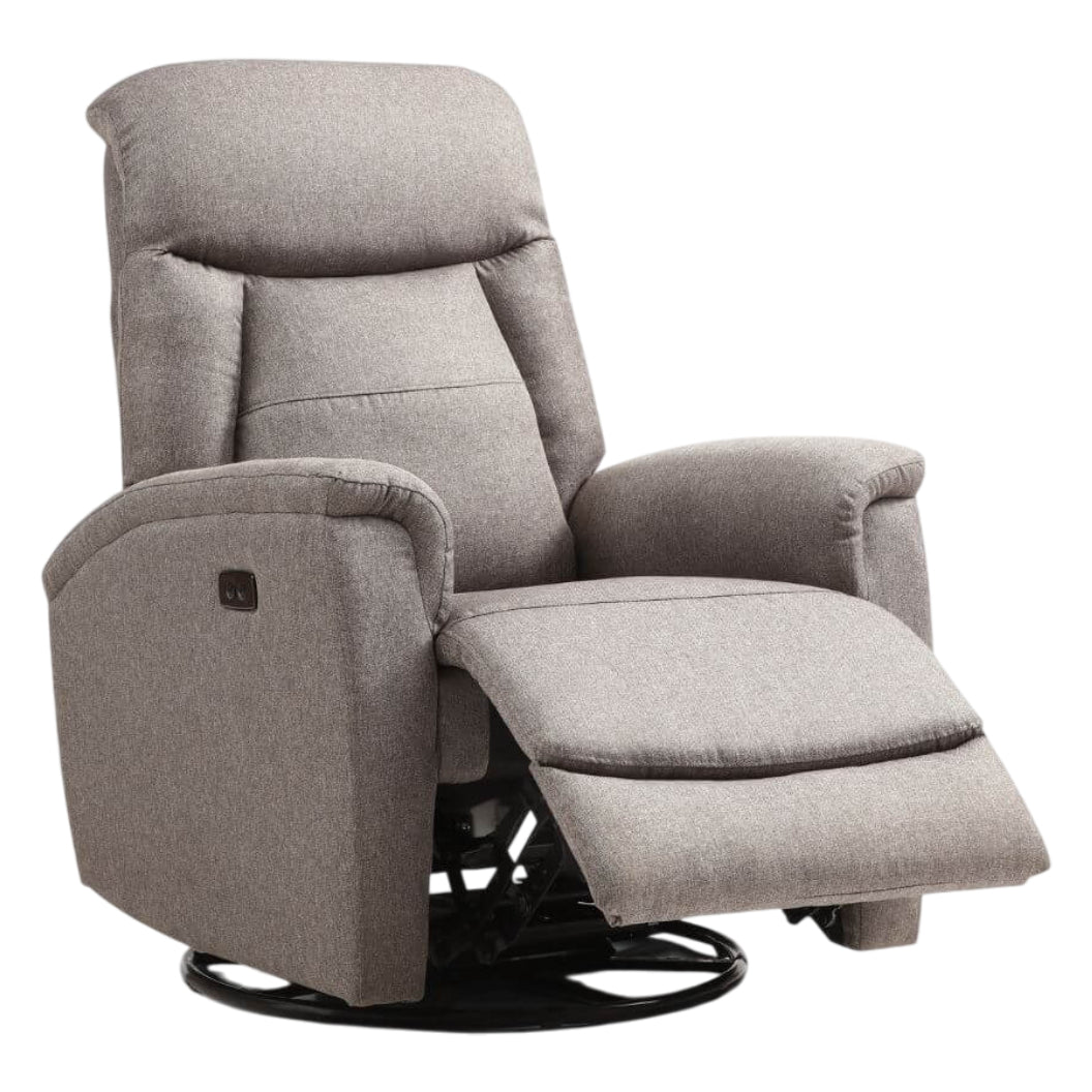Fauteuil berçant, pivotant motorisé en tissu et en cuir - Milan