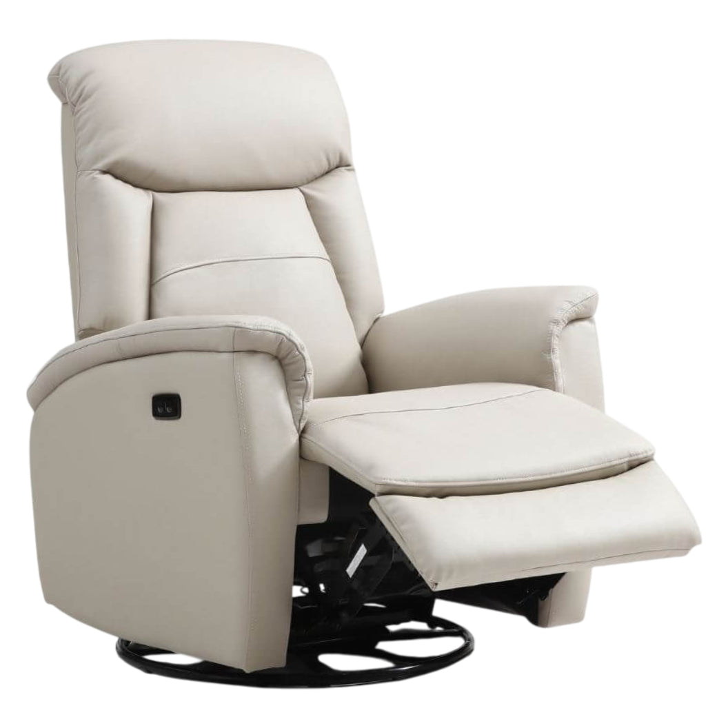 Fauteuil berçant, pivotant motorisé en tissu et en cuir - Milan
