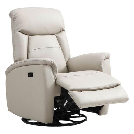Fauteuil berçant, pivotant motorisé en tissu et en cuir - Milan