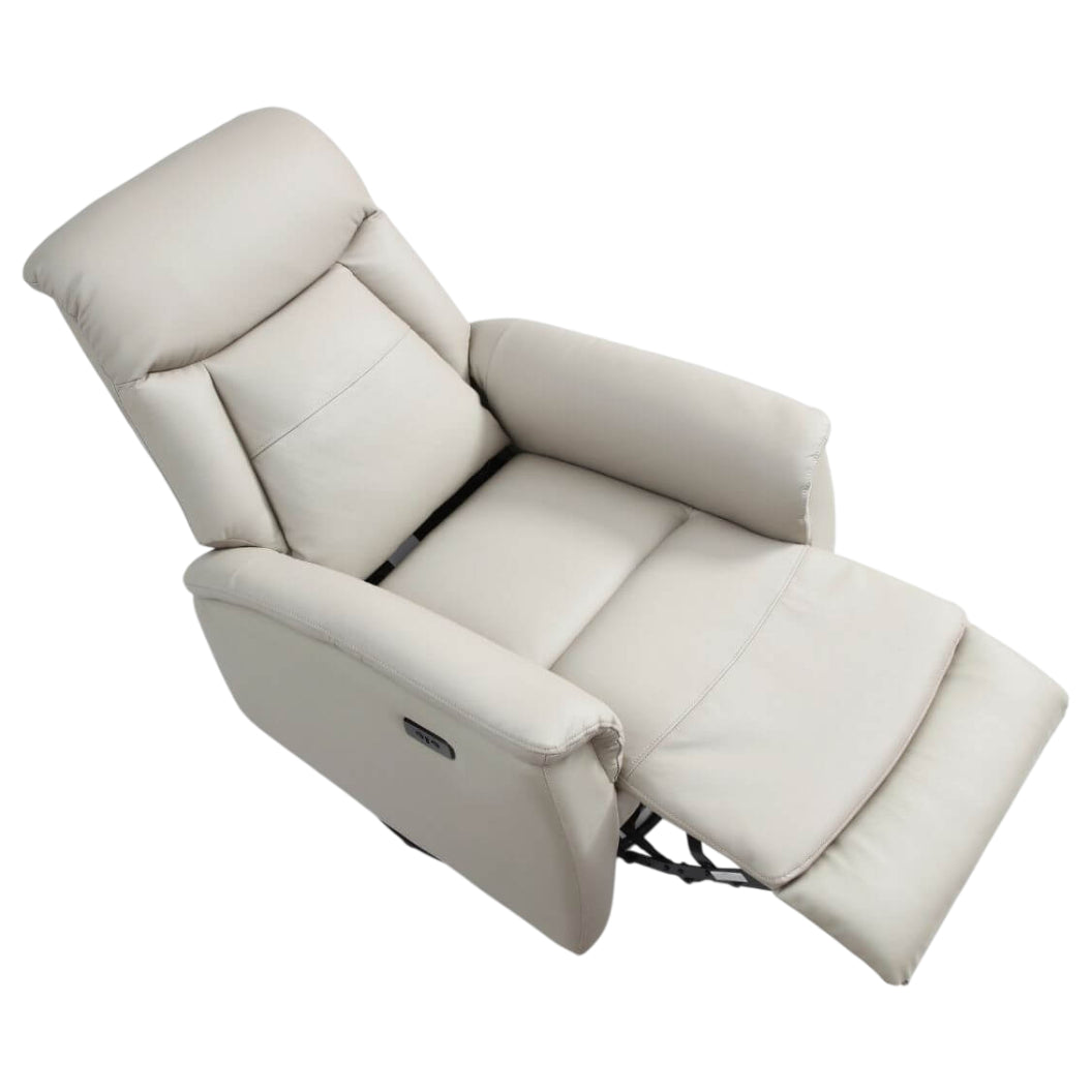Fauteuil berçant, pivotant motorisé en tissu et en cuir - Milan