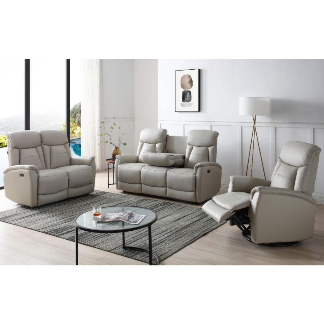 Fauteuil berçant, pivotant motorisé en tissu et en cuir - Milan