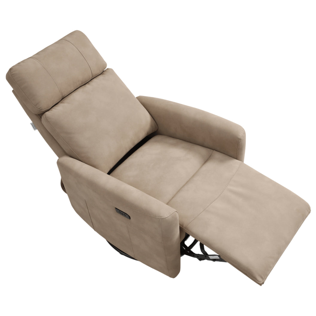 Fauteuil berçant, pivotant motorisé en tissu et en cuir - Prague 6017