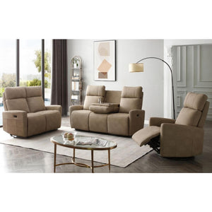 Fauteuil berçant, pivotant motorisé en tissu et en cuir - Prague 6017