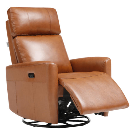 Fauteuil berçant, pivotant motorisé en tissu et en cuir - Prague 6017