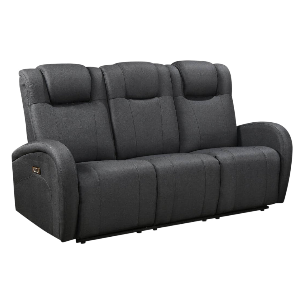 Sofa motorisé en tissu et en cuir avec table rabattable & chargeur sans fil - Marseille