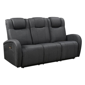 Sofa motorisé en tissu et en cuir avec table rabattable & chargeur sans fil - Marseille