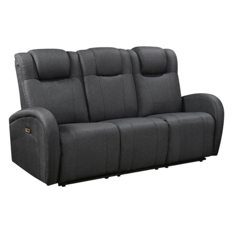 Sofa motorisé en tissu et en cuir avec table rabattable & chargeur sans fil - Marseille