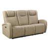 Sofa inclinable motorisé en tissu et en cuir avec table centrale rabattable et chargeur sans fil - Marseille