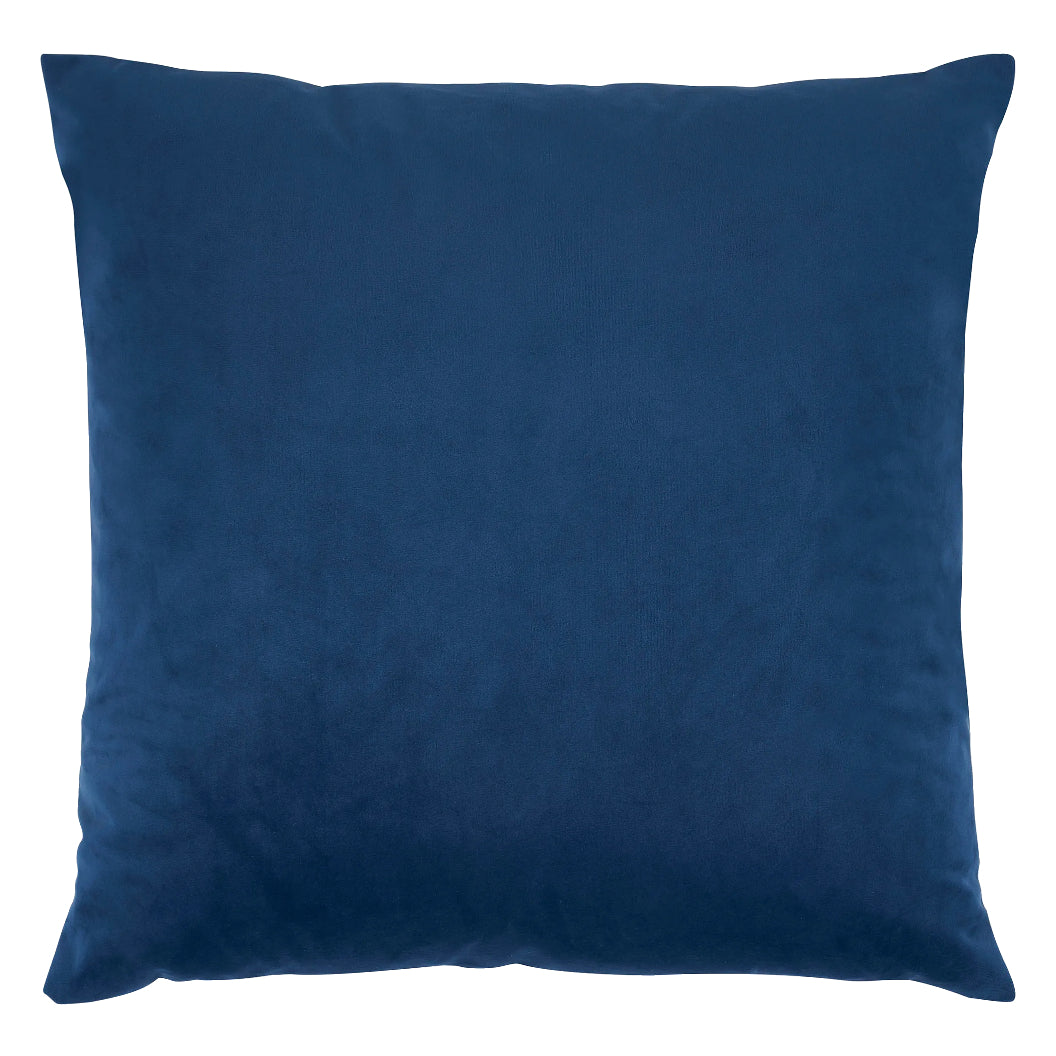 Coussin 20 x 20 po en velours bleu - Sybil
