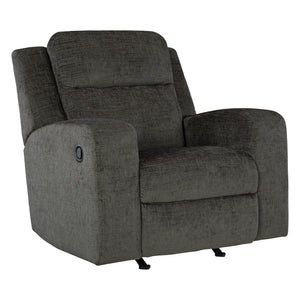 Fauteuil en tissu gris foncé berçant et inclinable - Kanlow