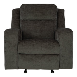 Fauteuil en tissu gris foncé berçant et inclinable - Kanlow