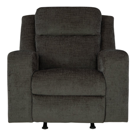 Fauteuil en tissu gris foncé berçant et inclinable - Kanlow