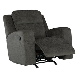 Fauteuil en tissu gris foncé berçant et inclinable - Kanlow